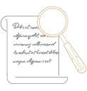 magnifying glass searching paper
